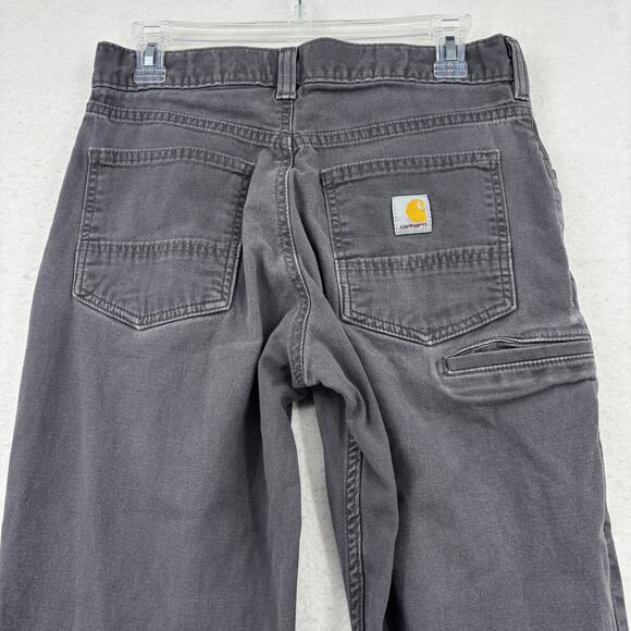 Carhartt Jeans Mens Size 30 Gray Rugged Flex Canvas 5 Pocket Work Pant Relaxed - Picture 7 of 13